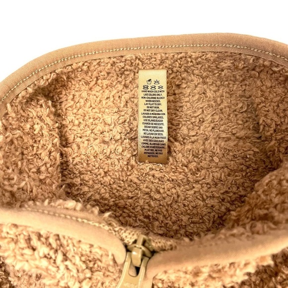 Skims Cozy Knit Teddy Cropped Pullover Camel S/M - Picture 10 of 15